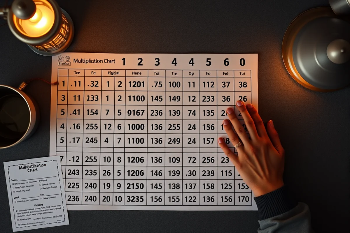 multiplication chart printable — Multiplication Chart Printable (the finished result)